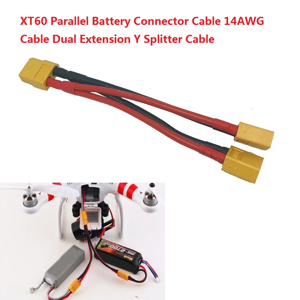 Xt60 connecteur parallèle câble mâle/femelle double fil de silicone d' extension