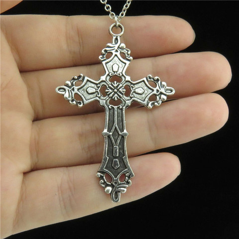 GLOWCAT Q6A22 alliage fleur croix religieuse pendentif chaîne courte collier colliers épais trouver des femmes filles cadeau bijoux ► Photo 1/4