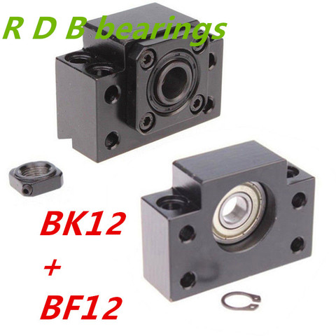 Livraison gratuite BK12 BF12 Set: un pc de BK12 et un pc BF12 pour SFU1605 Support d'extrémité de vis à billes pièces CNC ► Photo 1/1