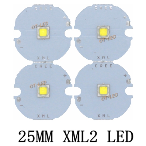 Emetteur LED haute puissance, CREE XML2 XM-L2 LED T6 U2 10W blanc neutre blanc chaud blanc neutre avec PCB 25MM pour bricolage, 1 pièce ► Photo 1/4