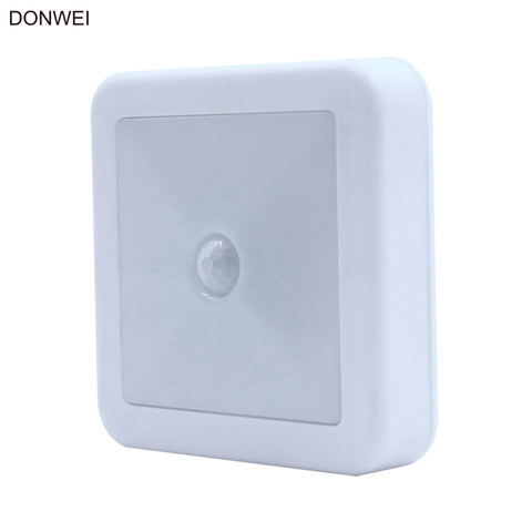 DONWEI – lampe LED carrée avec capteur de mouvement IR, alimentée par pile 3a, idéal pour une armoire, une chambre à coucher ou des toilettes ► Photo 1/6