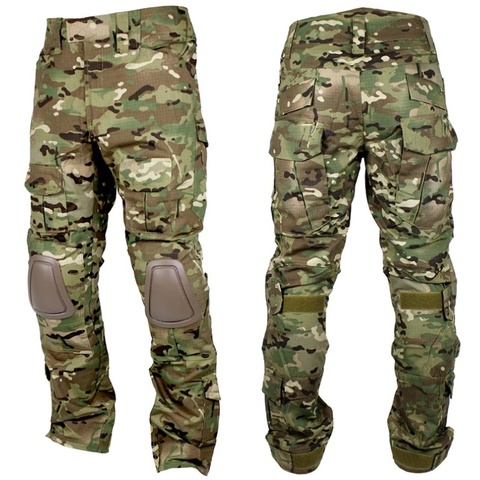 Pantalon de chasse Multicam pour hommes, pantalon de Camouflage BDU tactique, genouillères de Camouflage Airsoft Sniper, pantalon militaire de Combat ► Photo 1/5
