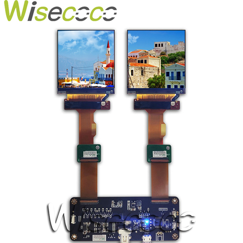 Double écran LCD 120hz 2.9 pouces 1440x1440 2K, avec DP à MIPI, carte pilote pour 3D VR AR, casque d'écoute pour windows, réalité mixte ► Photo 1/5