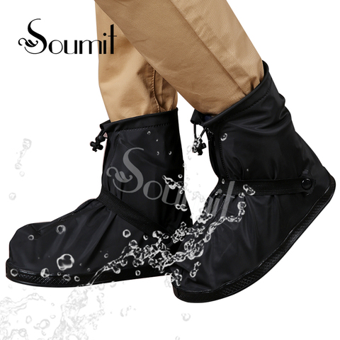 Soumit chaussure de pluie 360 degrés imperméable à l'eau protecteur pour hommes femmes pluie couverture pour chaussures bottes couvre réutilisable couvre-chaussures Transparent ► Photo 1/6