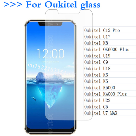 Verre trempé pour Oukitel C5 C9 C12 Pro U17 U18 U19 U22 K5 K6 K8 K5000 K4000 Plus protecteur d'écran Film de verre Ultra-mince> ► Photo 1/6