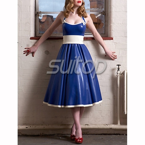 Belle robe en caoutchouc latex bleu SUTIOP ► Photo 1/1