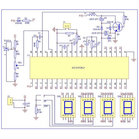 ICL7107 Kit ampèremètre numérique Module bricolage DC 5V 35mA 70.6x39mm Kits de bricolage ampèremètre de courant ► Photo 1/6
