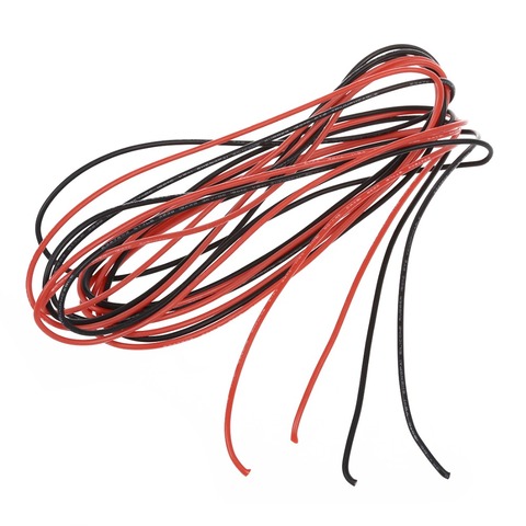 2015 chaud 2x3M 18 jauge AWG Silicone caoutchouc fil câble rouge noir Flexible ► Photo 1/3