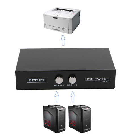Boîte d'adaptateur de commutateur de commutateur de dispositif de partage de 2 Ports USB2.0 pour l'imprimante de Scanner de PC ► Photo 1/6