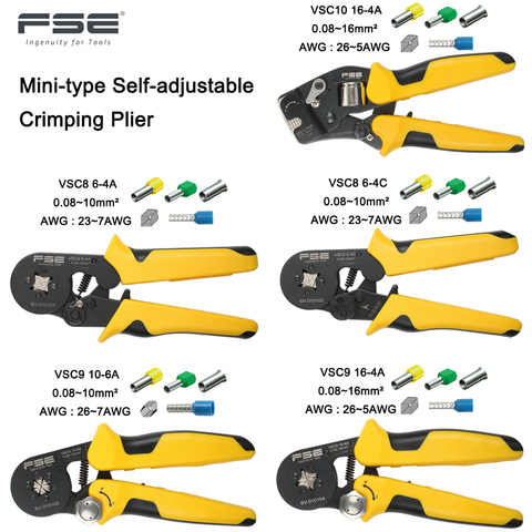 VSC8 6-4A VSC9 10-6A VSC10 16-4A 0.08-10MM2 AWG 23-7 pince à sertir pour Tube Bootlace Terminal sertissage outil à main ► Photo 1/6