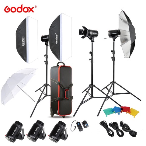 D'origine Godox E300-D Photo Studio Speedlite Kit D'éclairage avec 300 w Studio Flash Stroboscopique Lumière Stand Softbox Grange Porte Déclencheur ► Photo 1/6