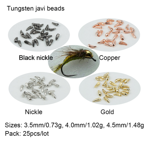 Aventik 25 pcs Pêche À la Mouche De Tungstène Javi Perles Réaliste De Pêche Secs Nymphe Gabarit Poisson Vole Perles Mouches Perles Accessoires ► Photo 1/1