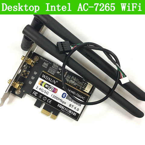 Bureau AC-7265 802.11AC Dual Band 867 Mbps Bluetooth 4.0 WiFiIntel 7265NGW WIFI CARTE Linux/Win7/Win8/Win10/AP ► Photo 1/6