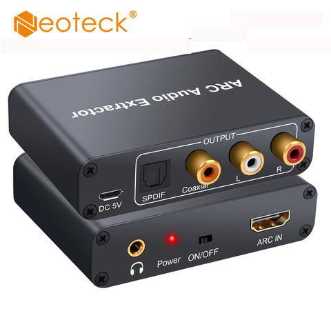 Extracteur Audio numérique à analogique, convertisseur DAC SPDIF Coaxial RCA sortie Jack 192mm, adaptateur Audio ARC en aluminium 3.5 KHz ► Photo 1/6