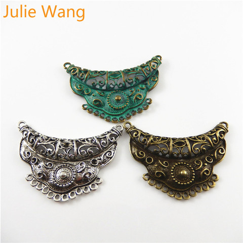 Julia Wang – breloques antiques en alliage Bronze/argent/vert, connecteur de pendentif pour Bracelet et collier, fabrication d'accessoires de bijoux en métal, 3 pièces ► Photo 1/6