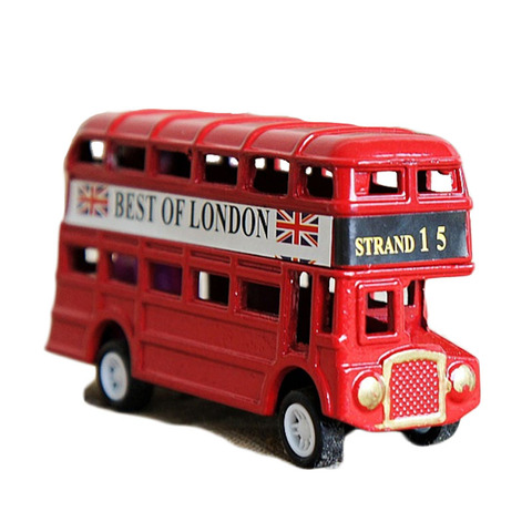 Jouet Vintage style Bus Europe britannique | Miniature, crayon rouge vert, aiguisoir, londres métal rétro, décoration de maison, jouet Antique pour enfants ► Photo 1/6