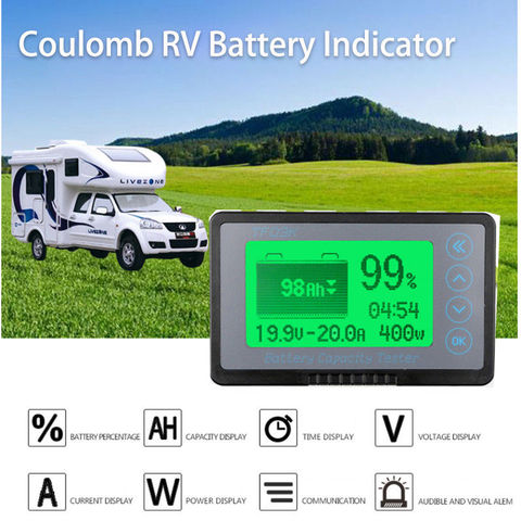 Moniteur de batterie DC 10-120v 350A, coulomètre numérique, indicateur de puissance, voiture, camping-CAR, capacité restante, plomb-acide, lithium-ion, 12v 24v ► Photo 1/6