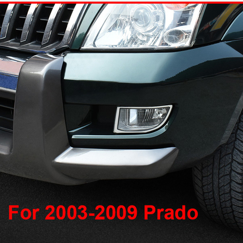 Luhuezu-couvercle de phare antibrouillard avant et arrière chromé en ABS, accessoires pour Toyota Land Cruiser, Prado FJ 120 de 2003 à 2009 ► Photo 1/3