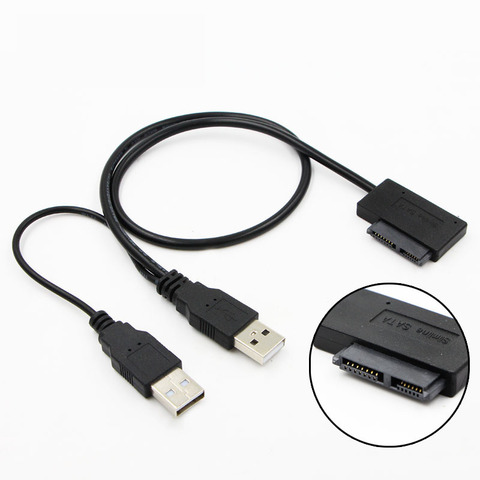 USB 2.0 à 6 7 13Pin câble mince SATA avec alimentation externe USB2.0 pour ordinateur portable ordinateur portable cd-rom dvd-rom ODD ► Photo 1/5