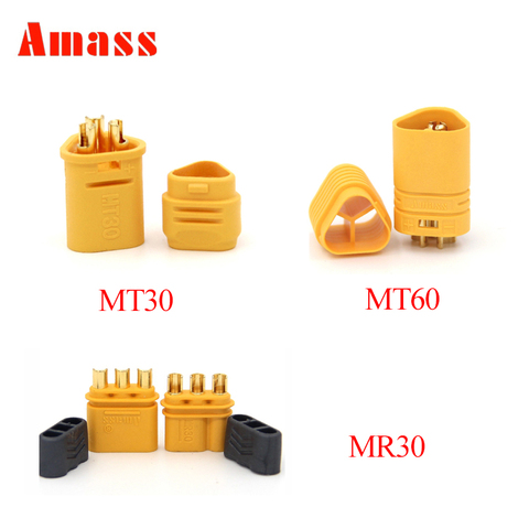 Connecteurs de moteur Amass MT30 MT60 MR30, 1 paire, 10 paires, fiches mâles et femelles pour batterie RC Lipo ► Photo 1/6