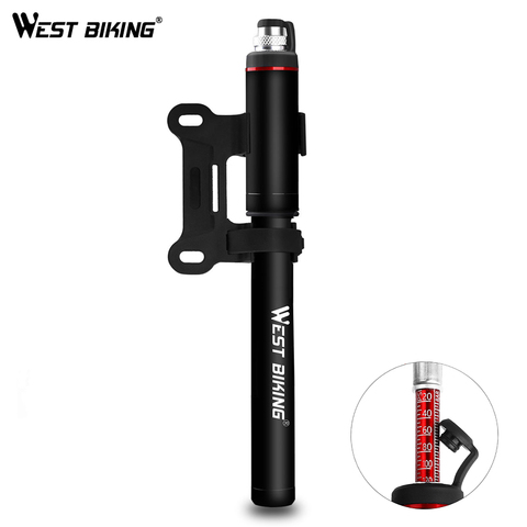 WEST BIKING – pompe à vélo à Tube avec manomètre de pression, 120psi, Presta Schrader, gonfleur d'air pour pneus de vélo de route et vtt ► Photo 1/6