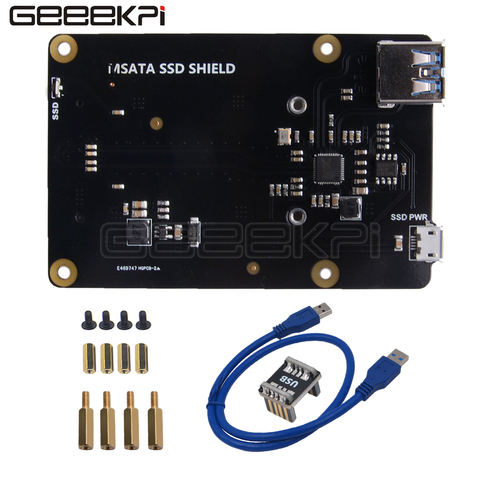 GeeekPi – Module d'extension X850 V3.1 mSATA SSD USB 3.0, carte d'extension de stockage pour Raspberry Pi 3 B + (Plus) /3 B, en Stock ► Photo 1/6