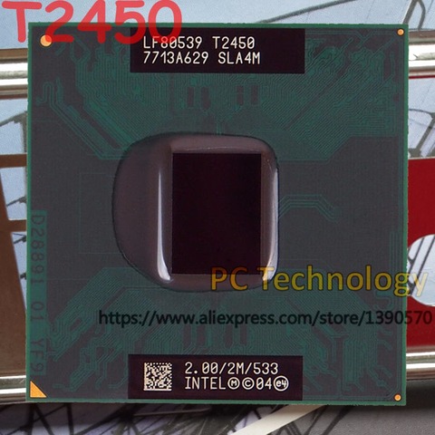 Processeur pour ordinateur portable Inte Core Duo T2450, 2M 2.00GHz, compatible avec les puces 945 943, livraison gratuite sous 1 jour ► Photo 1/2