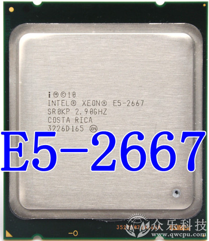 Processeur Intel Xeon E5 2667 2.9GHz, 6 cœurs, 15M, 8GT/s E5-2667, LGA2011, 130W, serveur SR0KP, CPU ► Photo 1/1