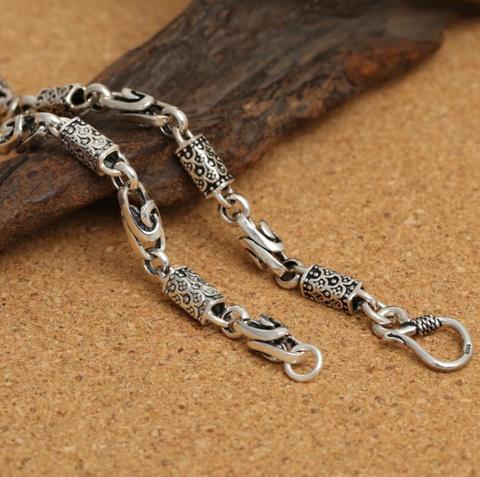 Collier S925 à chaîne sculptée classique en argent pur de 6mm d'épaisseur pour hommes ► Photo 1/4