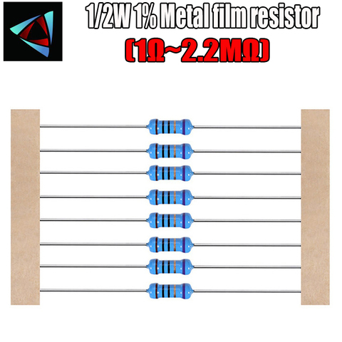 50pcs 1/2W résistance de film Métallique 1% 1R ~ 2.2M 1 2 10 22 47 100 330 ohm 1K 4.7K 10K 22K 47K 100K 330K 470K 2R 10R 22R 47R 100R 330R ► Photo 1/1