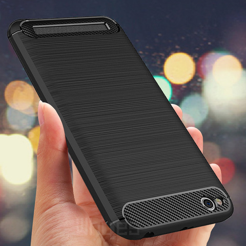 Coque de protection complète en Silicone pour Xiaomi Redmi 5A, étui en Fiber de carbone, résistant aux chocs, souple, en TPU ► Photo 1/6