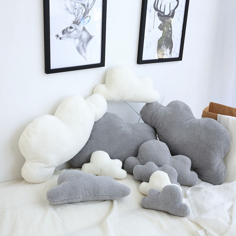 Mignon 3 tailles en forme de nuage oreiller coussin en peluche peluche jouet literie bébé chambre décoration de la maison cadeau ► Photo 1/6