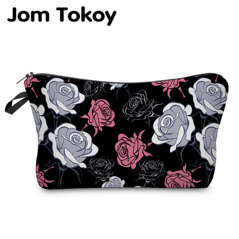 Jom Tokoy nouveau sac de maquillage de mode impression par transfert de chaleur femmes fleurs marque de mode voyage sacs à cosmétiques kosmetyczka ► Photo 1/6