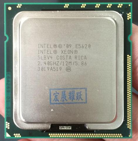 Processeur Intel Xeon E5620 (Cache 12 M, 2.40 GHz, 5.86 GT/s Intel QPI) LGA1366 processeur de bureau 100% travail normal. ► Photo 1/2
