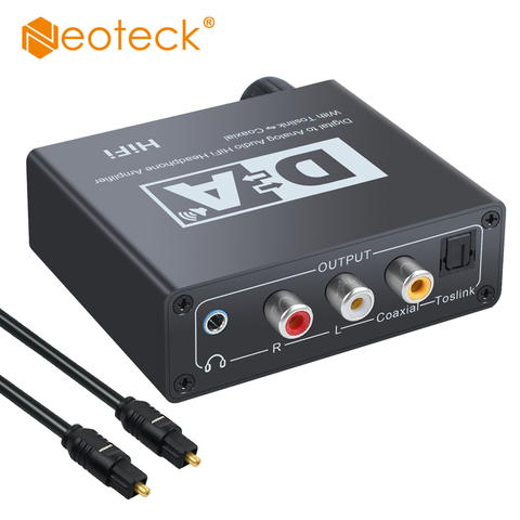 Neoteck DAC adaptateur convertisseur Audio numérique vers analogique Coaxial ou Toslink signaux Audio numériques vers analogique L/R 3.5mm pour HDTV PS3 ► Photo 1/1