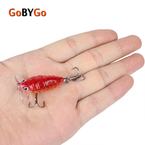 GoByGo 1 pièces 4cm 4.2g cigale Popper leurre de pêche japon Topwater 3D yeux dur natation appât crochet matériel réaliste Wobble poisson leurre ► Photo 1/6