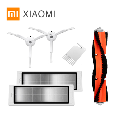 Maintenant emballage d'origine pièce Pack pour Xiaomi Robot aspirateur pièces de rechange Kits brosses latérales x2 HEPA filtre x2 rouleau brosse x1 ► Photo 1/6