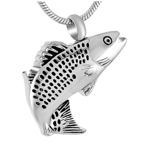 Pendentif poisson, collier urne commémorative, bijoux à incinération, kit de remplissage, chaîne de 20 pouces ► Photo 1/6