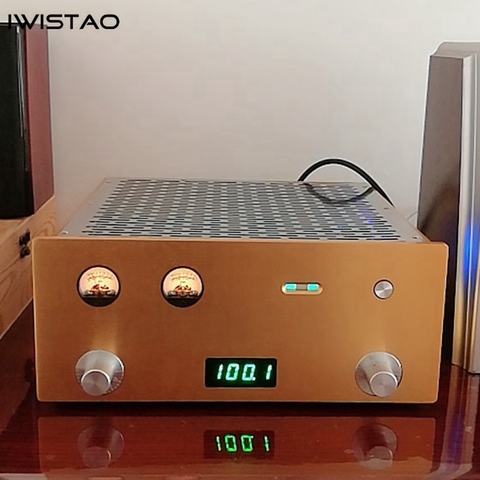 IWISTAO Tube FM Radio stéréo amplificateur de puissance intégré 6P1 2X3.5 W châssis en aluminium entier or haute sensibilité HIFI Audio ► Photo 1/1