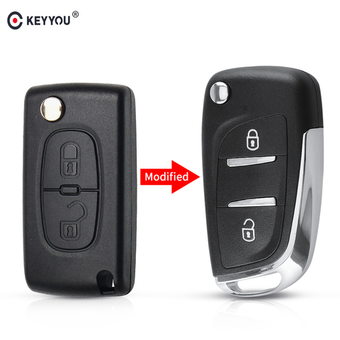 KEYYOU modifié clé de voiture clé coque à distance clé étui pour Citroen C2 C3 C4 C5 C6 XSARA PICA pour Peugeot 306 407 807 CE0523 ► Photo 1/6