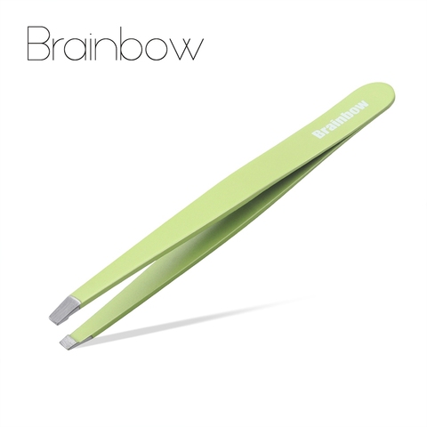 Brainbow – pince à épiler pour sourcils, pointes plates inclinées, pince fermée, dissolvant de faux cils, applicateur d'autocollant, 1 pièce ► Photo 1/6