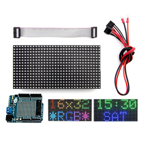 Elecrow 16x32 RGB LED panneau de matrice pour Arduino pilote RTC puce DIY Kit RGB connecteur bouclier Module graphique LED panneau de matrice de rvb ► Photo 1/1