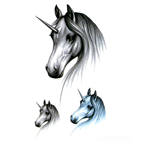 Tatouage autocollant temporaire licorne pour homme, autocollant, cheval de beauté, étanche ► Photo 1/2