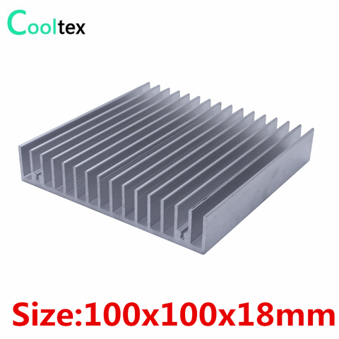 Radiateur en aluminium, dissipateur thermique extrudé, dissipateur thermique, dissipateur électronique de chaleur, refroidissement, dissipation de chaleur, modèle 100%, 100x100x18mm, 20-50W LED ► Photo 1/3