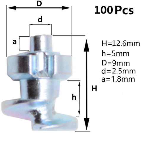 Pneus à vis universels de voiture, 100 pièces/lot, clous à pointes, roues de voiture, chaînes à neige pour véhicule, camion, moto, hiver, 9 mm X 12.6mm ► Photo 1/1