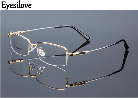 Eyesilove – lunettes de myopie pour hommes ou femmes, verres de prescription de myopie, ultraléger, métal fini, degré de-0.50 à-8.00 ► Photo 1/1