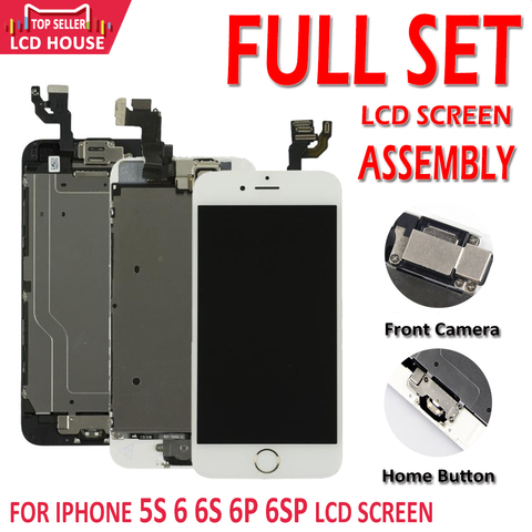 AAA ensemble complet écran LCD pour iPhone 5S 6 6S Plus 6P 6SP écran tactile numériseur remplacement complet avec caméra frontale ► Photo 1/6