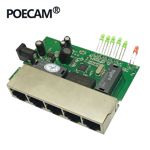 Commutateur Poe passif, 5 ports 12V 15V, 10/100 mb/s, alimentation à 4 ports, pour vidéosurveillance, caméras IP, téléphone ip, 4/5-7/8- ► Photo 1/6