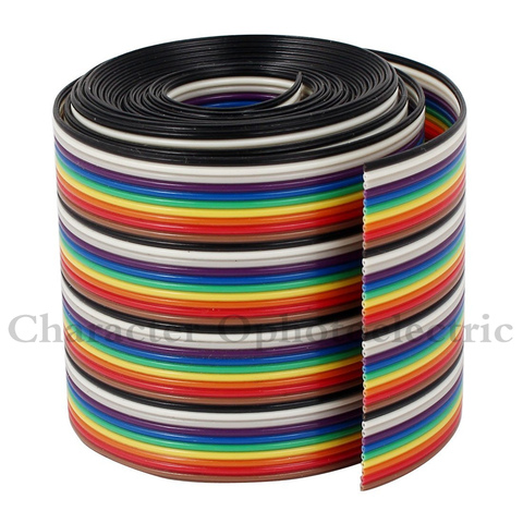 Câble Dupont couleur arc-en-ciel, fil plat, 1M 2M 3M 4M 5M 10M, 40 broches, 1.17mm ► Photo 1/4