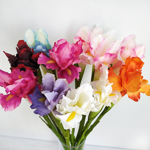 Branche de fleur artificielle d'iris, décoration de Table de maison, mariage, printemps, fausses fleurs en soie, fournitures de fête ► Photo 1/6